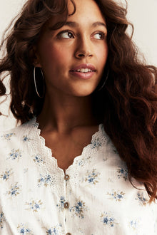 Women's white floral blouse