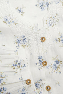 Women's white floral blouse