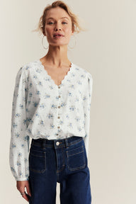 Women's white floral blouse