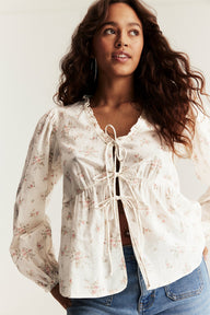 Women’s white floral blouse