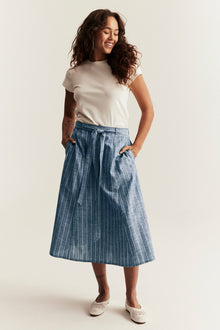 Women's blue striped skirt