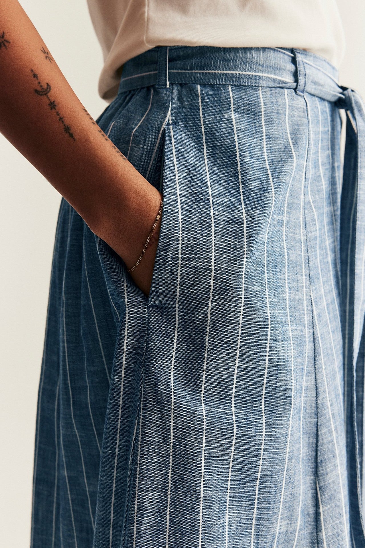 Women's blue striped skirt