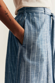 Women's blue striped skirt