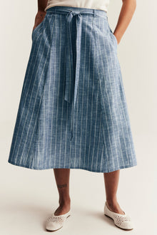Women's blue striped skirt