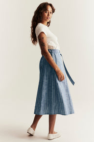 Women's blue striped skirt