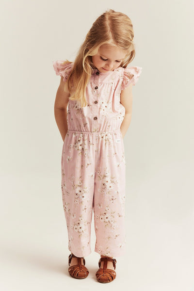 Kids floral jumpsuit with frill