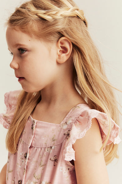 Kids floral jumpsuit with frill