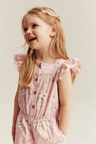 Kids floral jumpsuit with frill
