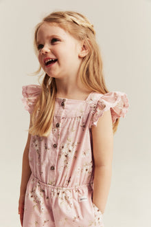 Kids floral jumpsuit with frill