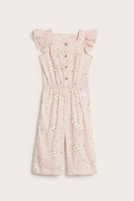 Kids floral jumpsuit with frill