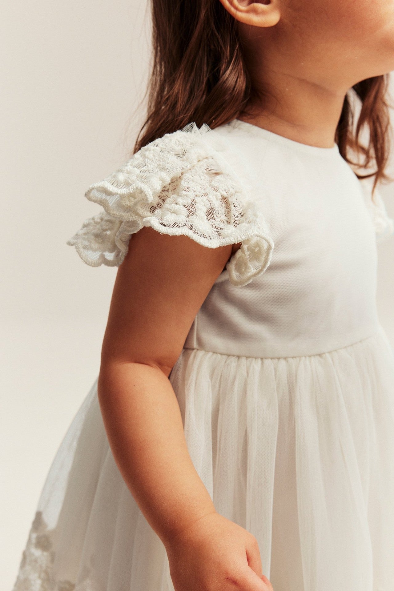 Baby & Kids white mesh dress with embroidery