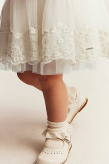 Baby & Kids white mesh dress with embroidery