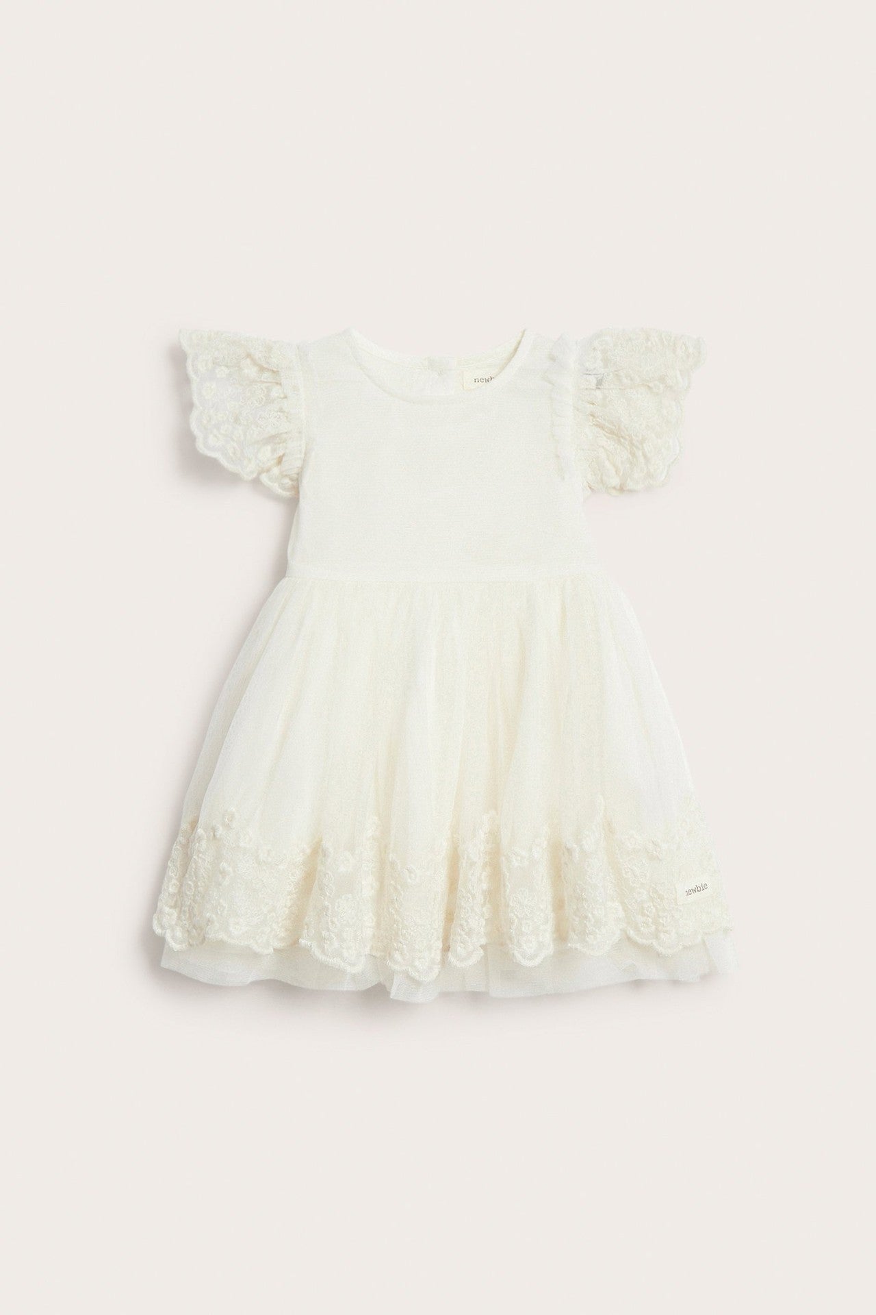 Baby & Kids white mesh dress with embroidery