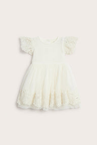 Baby & Kids white mesh dress with embroidery