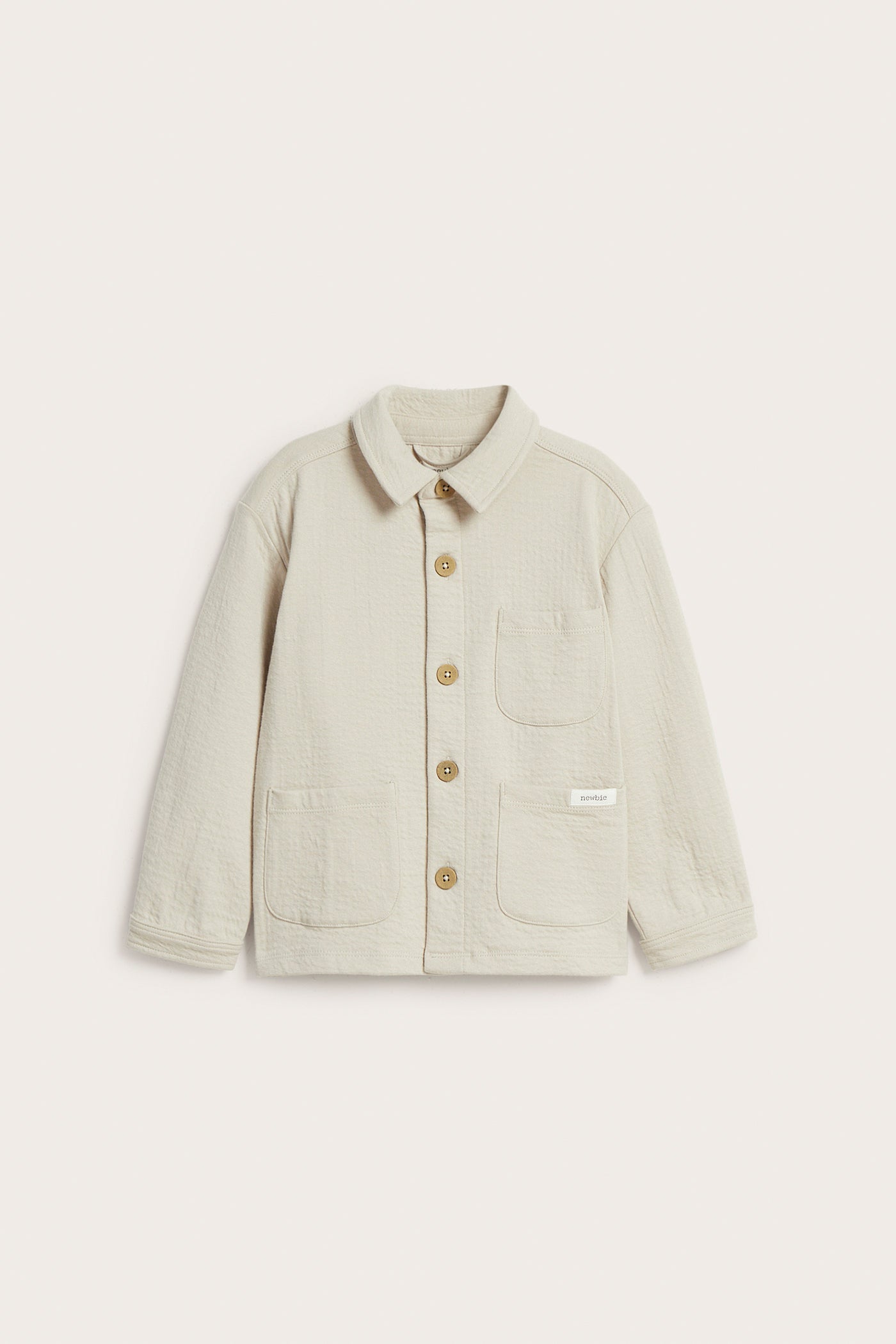 Kids beige overshirt with collar