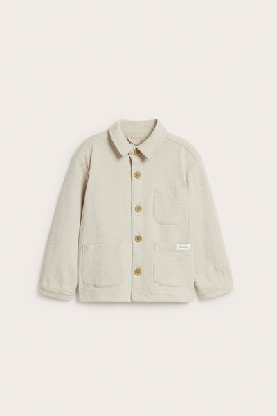 Kids beige overshirt with collar