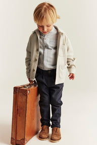 Kids beige overshirt with collar