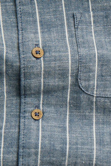 Kids blue striped woven shirt