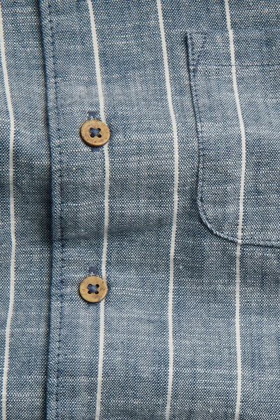 Kids blue striped woven shirt