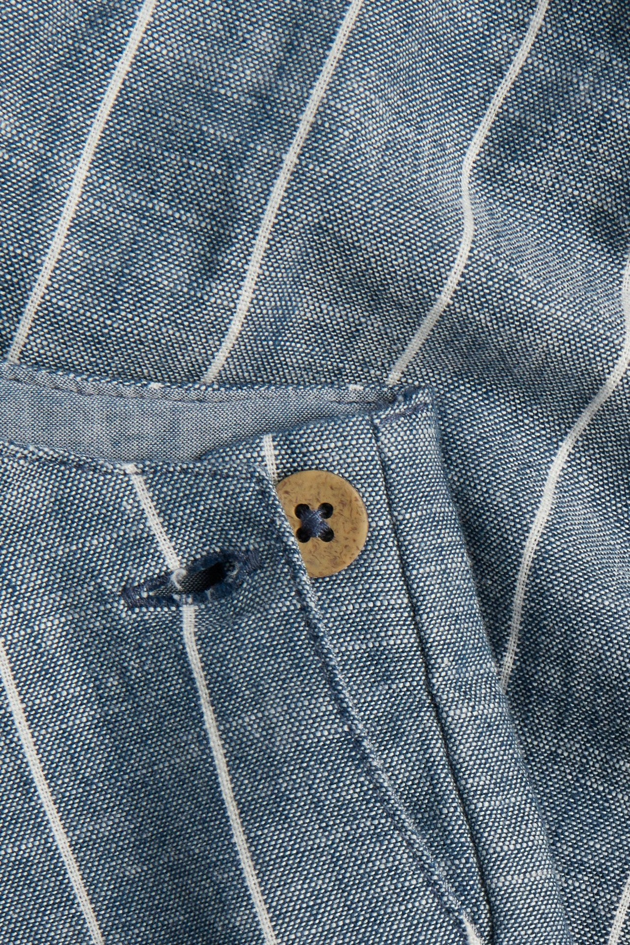 Baby blue striped woven dungarees