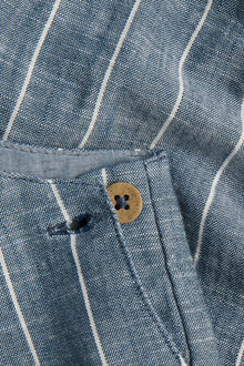 Baby blue striped woven dungarees