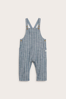 Baby blue striped woven dungarees