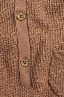 Baby brown fine-knit romper