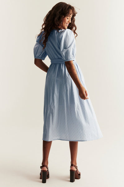 Women's blue embroidered dress