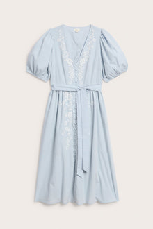 Women's blue embroidered dress