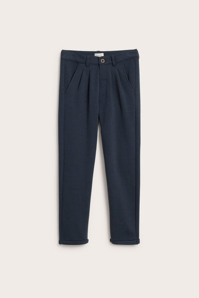 Kids blue trousers with button fastening