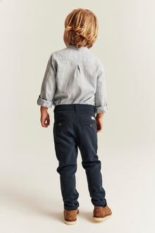 Kids blue trousers with button fastening