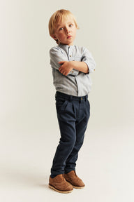 Kids blue trousers with button fastening