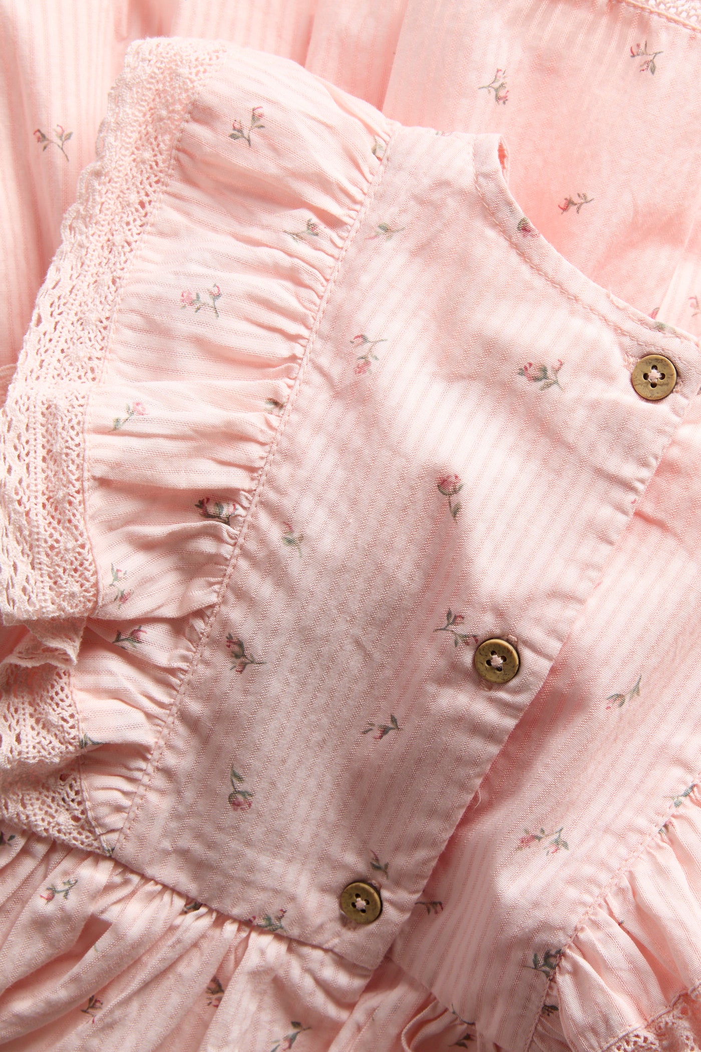 Kids pink floral frilled dress