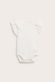 Baby white bodysuit with frills