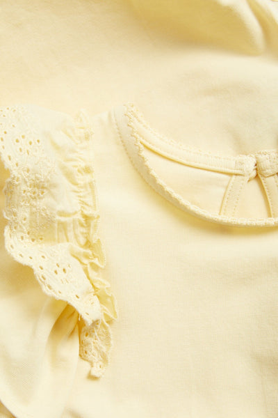 Baby yellow bodysuit with frills