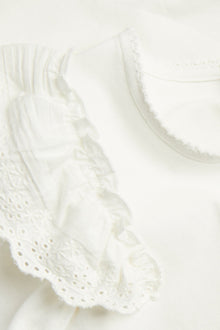 Kids white top with lace ruffle