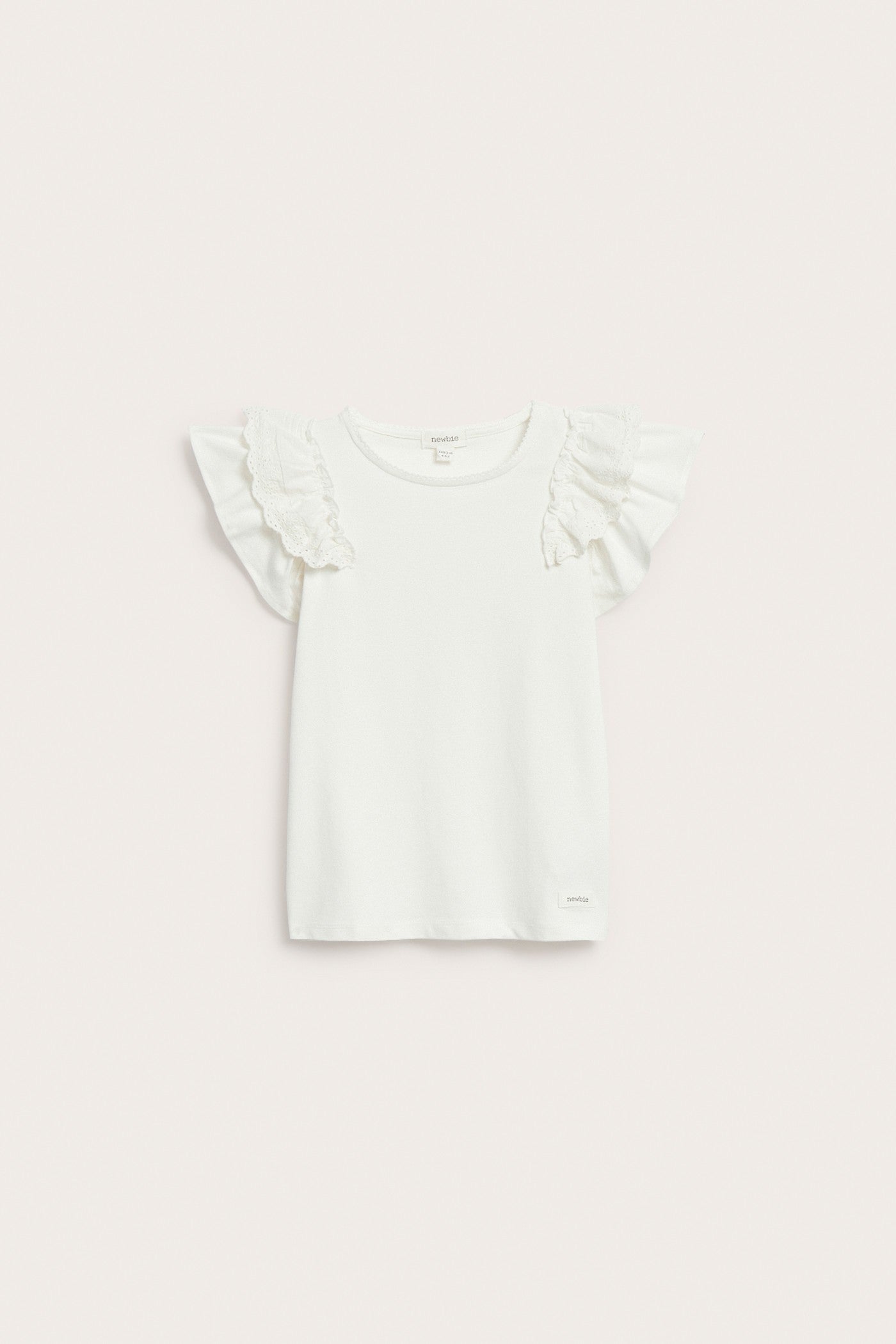 Kids white top with lace ruffle