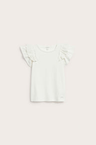 Kids white top with lace ruffle