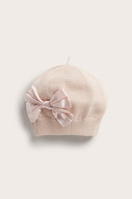 Baby & kids pink beret with bow