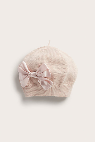 Baby & kids pink beret with bow
