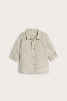 Baby beige linen shirt with collar