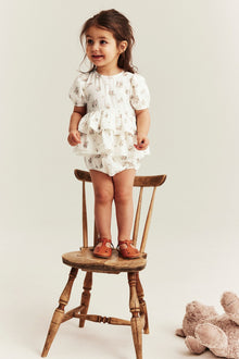 Baby floral romper with frill