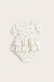 Baby floral romper with frill