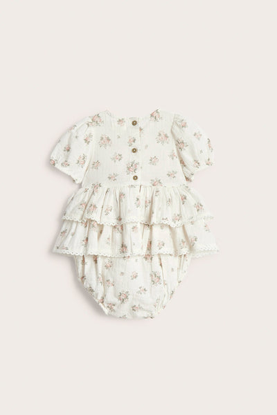 Baby floral romper with frill