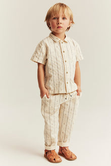 Kids cream shirt with sailboats