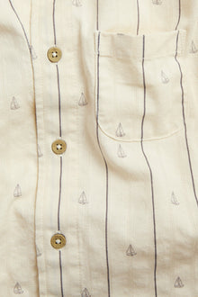 Kids cream shirt with sailboats