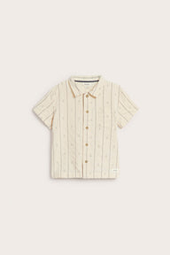 Kids cream shirt with sailboats