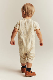 Baby short-sleeved jumpsuit with sailboats