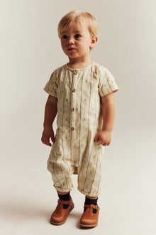 Baby short-sleeved jumpsuit with sailboats