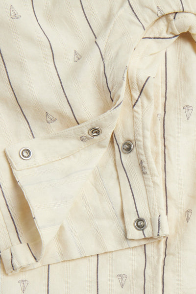 Baby short-sleeved jumpsuit with sailboats